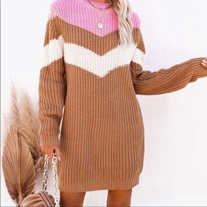 VICI Summer Kinda Girl Chevron Knit Sweater Dress - NWOT